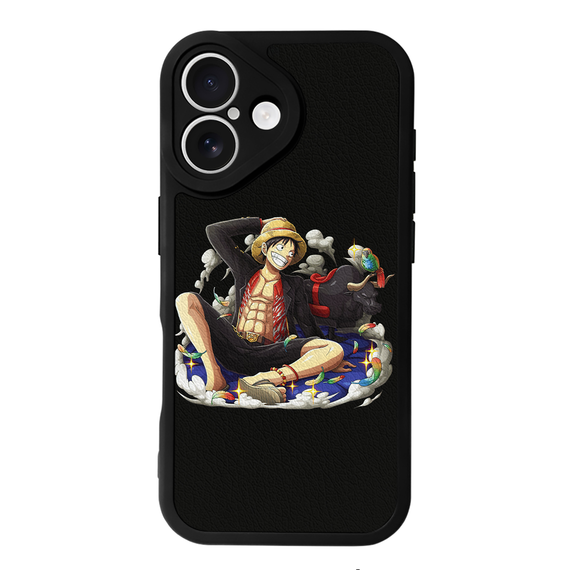 （画像用） ワンピース モンキー・D・ルフィ ONE PIECE Monkey D. Luffy 【iPhone 16シリーズ対応】シリコンスマホケース（レザー調） 材質：シリコン